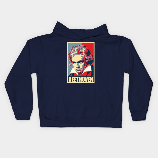 Beethoven Propaganda Poster Pop Art Kids Hoodie by Nerd_art